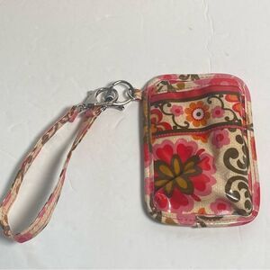 Vera Bradley Folkloric Pink/Orange Floral Cellphone Case W/Wrist Strap